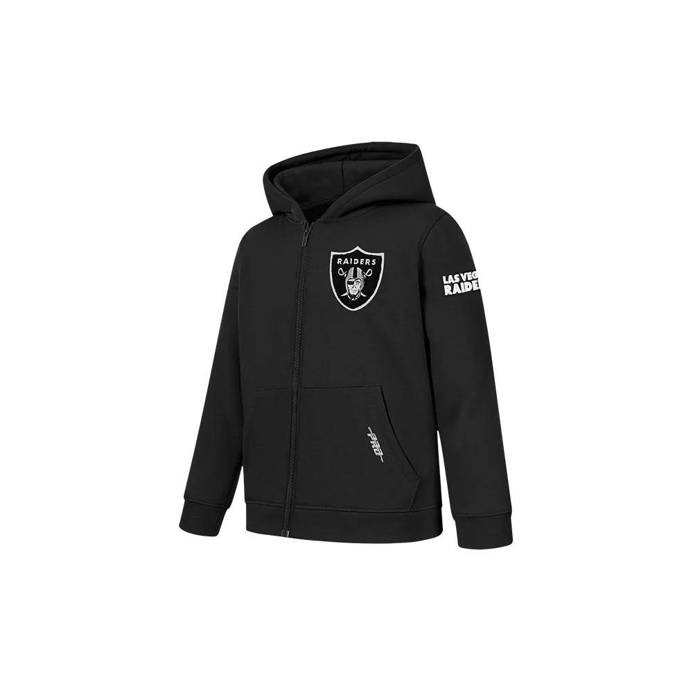 NFL LAS VEGAS RAIDERS CLASSIC TODDLER BOY'S FLC FZ HOODIE (BLACK) - Image 3