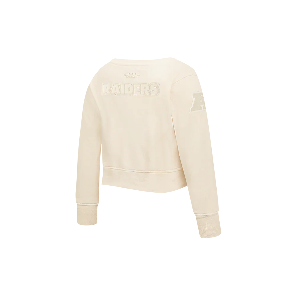 NFL LAS VEGAS RAIDERS NEUTRAL TODDLER GIRLS FLEECE CREWNECK (EGGSHELL) - Image 4