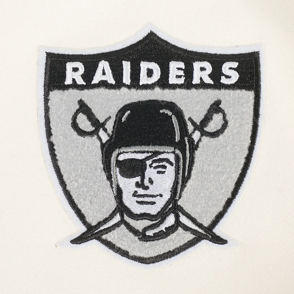 NFL LAS VEGAS RAIDERS RETRO CLASSIC TODDLER GIRL'S RIB FLC PO HOODIE (EGGSHELL/ BLACK) - Image 6