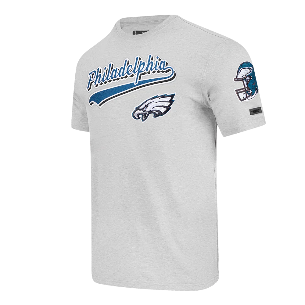 NFL PHILADELPHIA EAGLES SCRIPT TAIL MEN'S SINGLE JERSEY TEE (HEATHER GREY) - Image 2