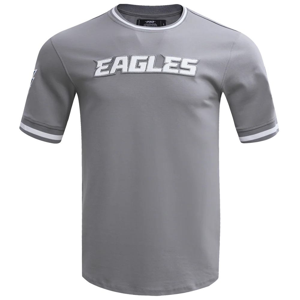 NFL PHILADELPHIA EAGLES CLASSIC CHENILLE MEN'S DOUBLE KNIT TEE (GRAY)