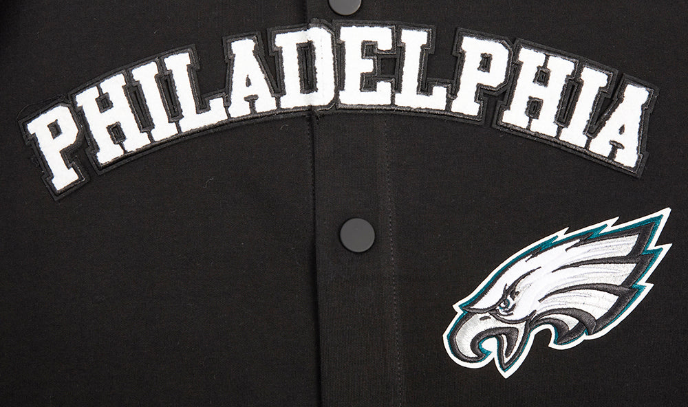 NFL PHILADELPHIA EAGLES CLASSIC MEN'S WARM UP JACKET (BLACK) - Image 5