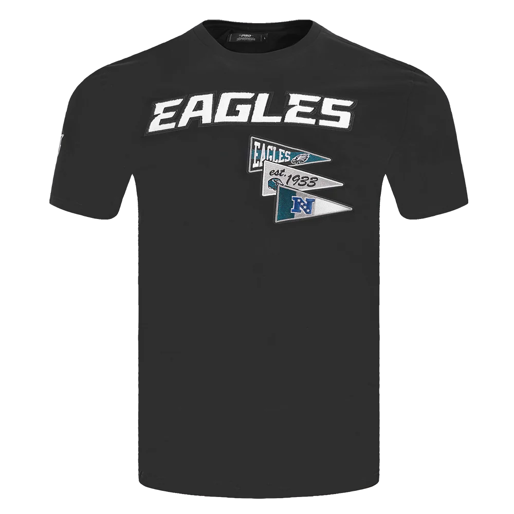 NFL PHILADELPHIA EAGLES TEAM PENNANTS MEN'S WORDMARK TEE (BLACK)