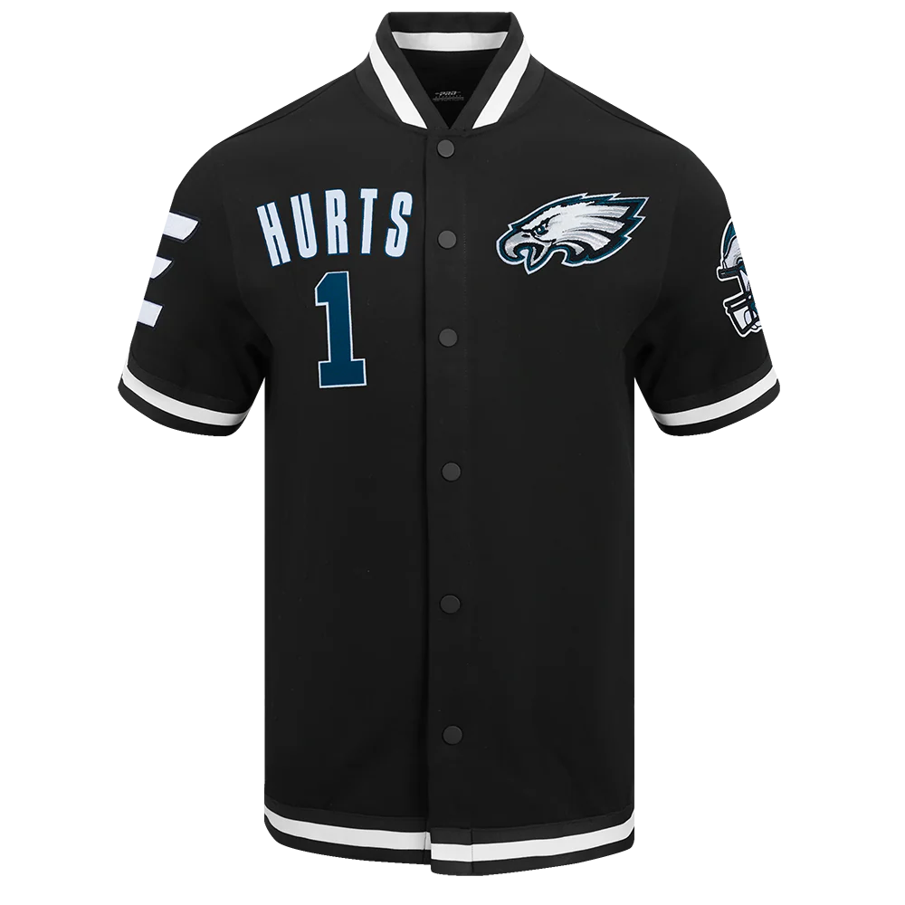 NFL PHILADELPHIA EAGLES JALEN HURTS #1 CLASSIC MEN'S WARM UP JACKET (BLACK)