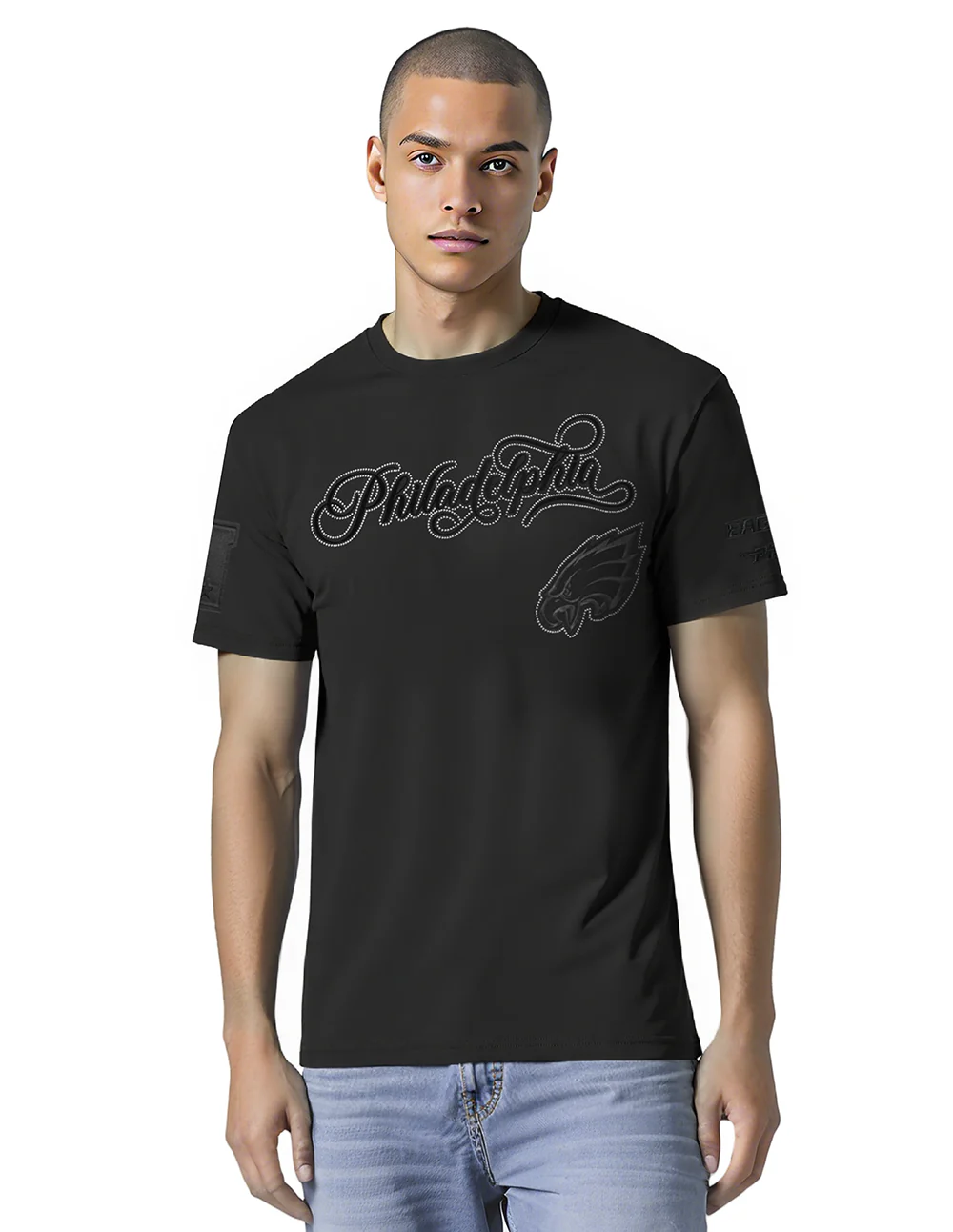 NFL PHILADELPHIA EAGLES BLACKOUT MEN'S CJ DROP SHOULDER TEE (BLACK)