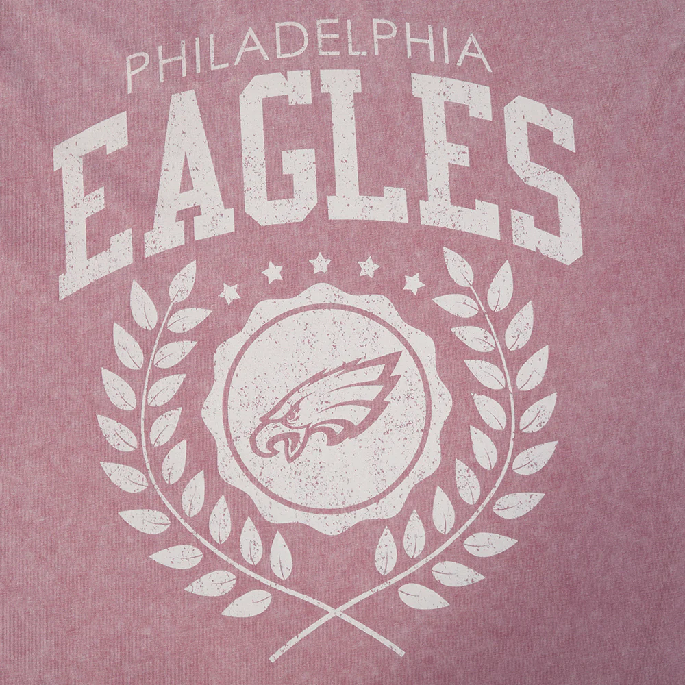 NFL PHILADELPHIA EAGLES STREET TEAM MEN'S CJ DROP SHOULDER ENZYME WASH TEE (WASHED MAUVE) - Image 5
