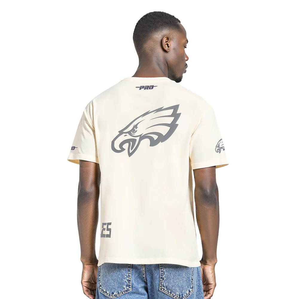NFL PHILADELPHIA EAGLES STREET TEAM MEN'S CJ DROP SHOULDER TEE (EGGSHELL) - Image 2