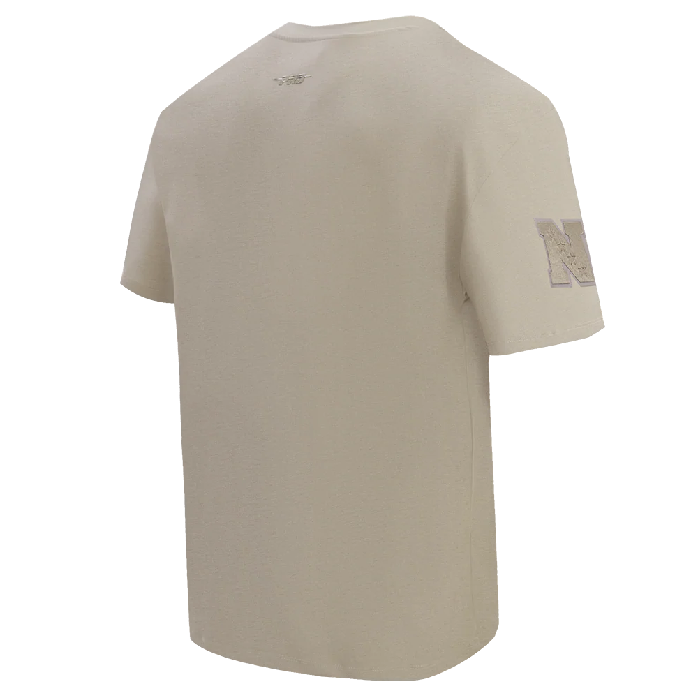 NFL PHILADELPHIA EAGLES NEUTRAL COTTON JERSEY DROP SHOULDER TEE (TAUPE) - Image 3