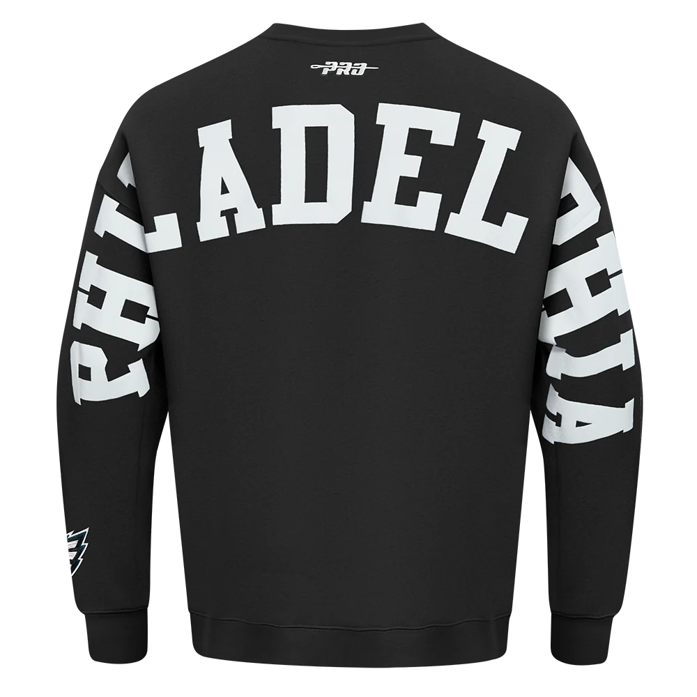 NFL PHILADELPHIA EAGLES WINGSPAN MEN'S DROP SHOULDER LONG SLEEVE TEE (BLACK) - Image 4