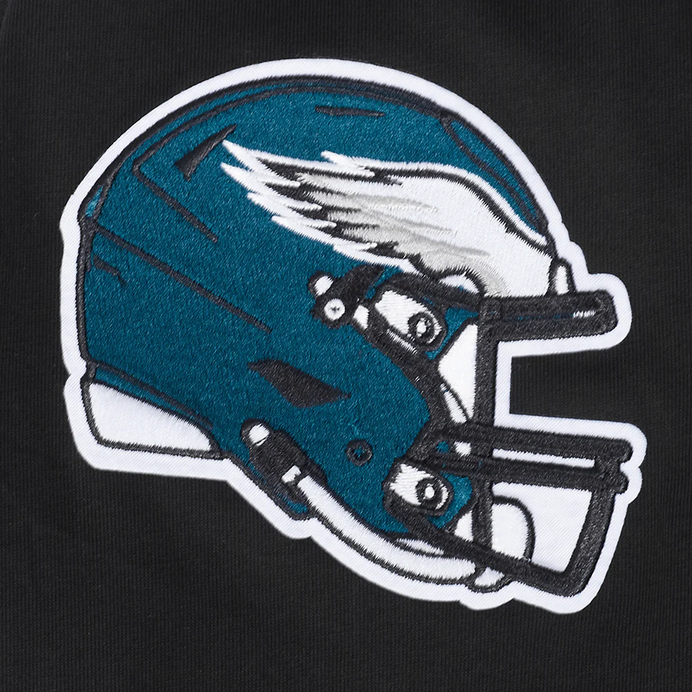 NFL PHILADELPHIA EAGLES LIVING LARGE MEN'S DROP SHOULDER LS TEE (BLACK) - Image 6