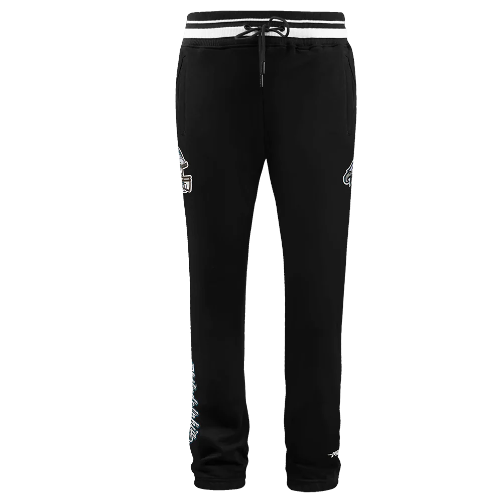 NFL PHILADELPHIA EAGLES SCRIPT TAIL MEN'S RIB FLEECE SWEATPANT (BLACK) - Image 2