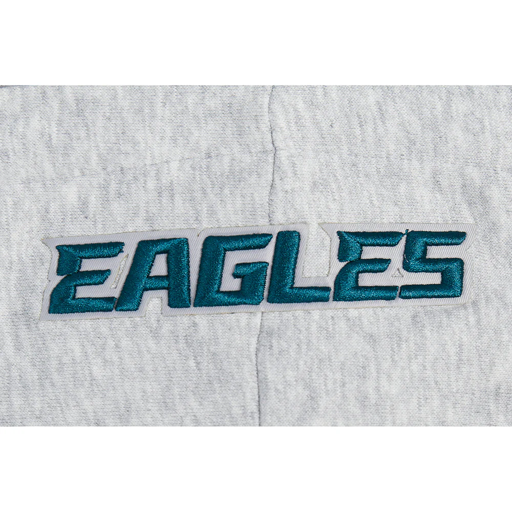 NFL PHILADELPHIA EAGLES SCRIPT TAIL RIB MEN'S FLC PO HOODIE (HEATHER GRAY/BLACK) - Image 7