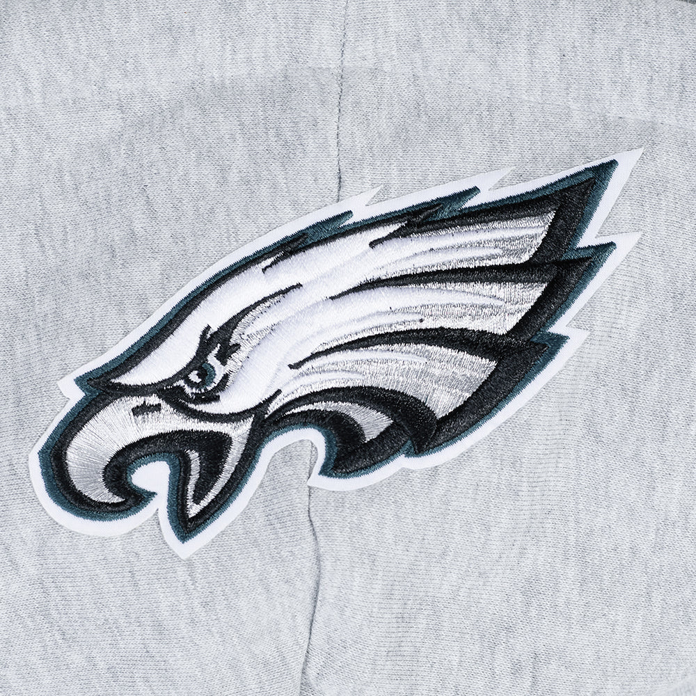 NFL PHILADELPHIA EAGLES SCRIPT TAIL RIB MEN'S FLC PO HOODIE (HEATHER GRAY/BLACK) - Image 8