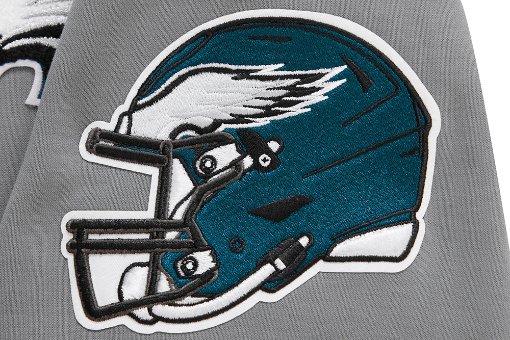 NFL PHILADELPHIA EAGLES CLASSIC CHENILLE MEN'S DOUBLE KNIT PULLOVER HOODIE (GRAY) - Image 5