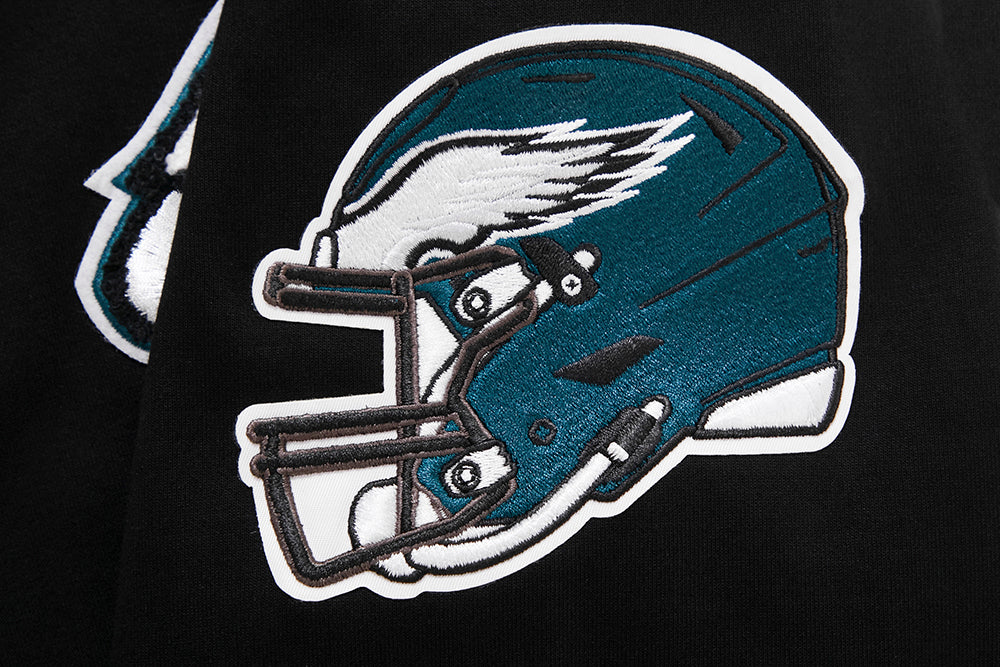 NFL PHILADELPHIA EAGLES CLASSIC CHENILLE MEN'S DOUBLE KNIT FULL ZIP HOODIE (BLACK) - Image 8