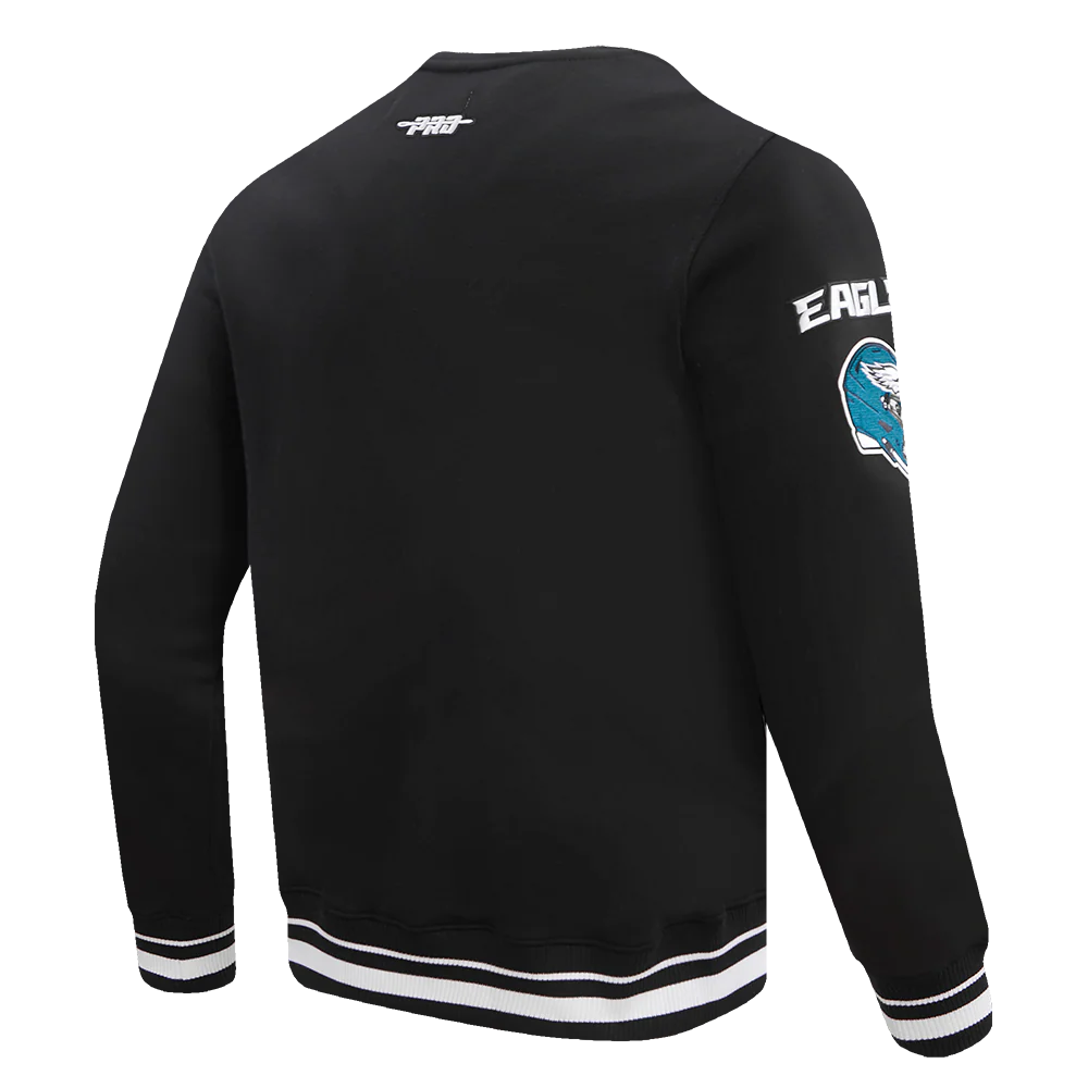 NFL PHILADELPHIA EAGLES MASHUP MEN'S RIB CREWNECK (BLACK) - Image 3