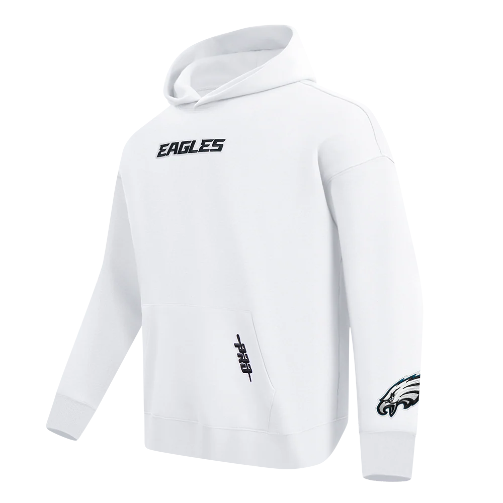NFL PHILADELPHIA EAGLES WINGSPAN MEN'S DROP SHOULDER FLC PO HOODIE (WHITE) - Image 3