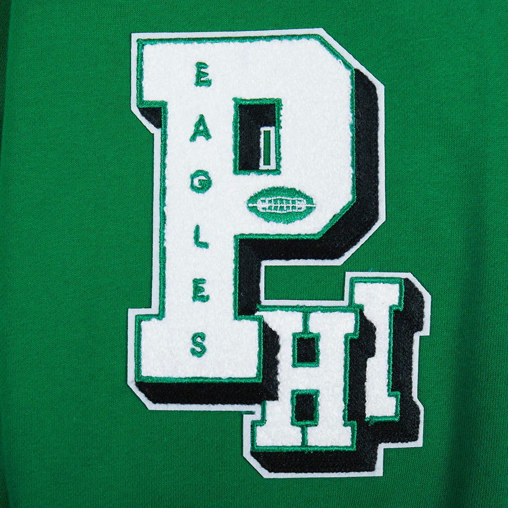 NFL PHILADELPHIA EAGLES BEST OF MEN'S DROP SHOULDER PO HOODIE (KELLY GREEN) - Image 10
