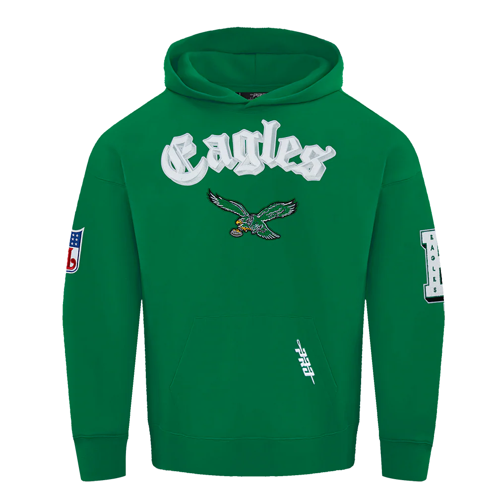 NFL PHILADELPHIA EAGLES BEST OF MEN'S DROP SHOULDER PO HOODIE (KELLY GREEN) - Image 5