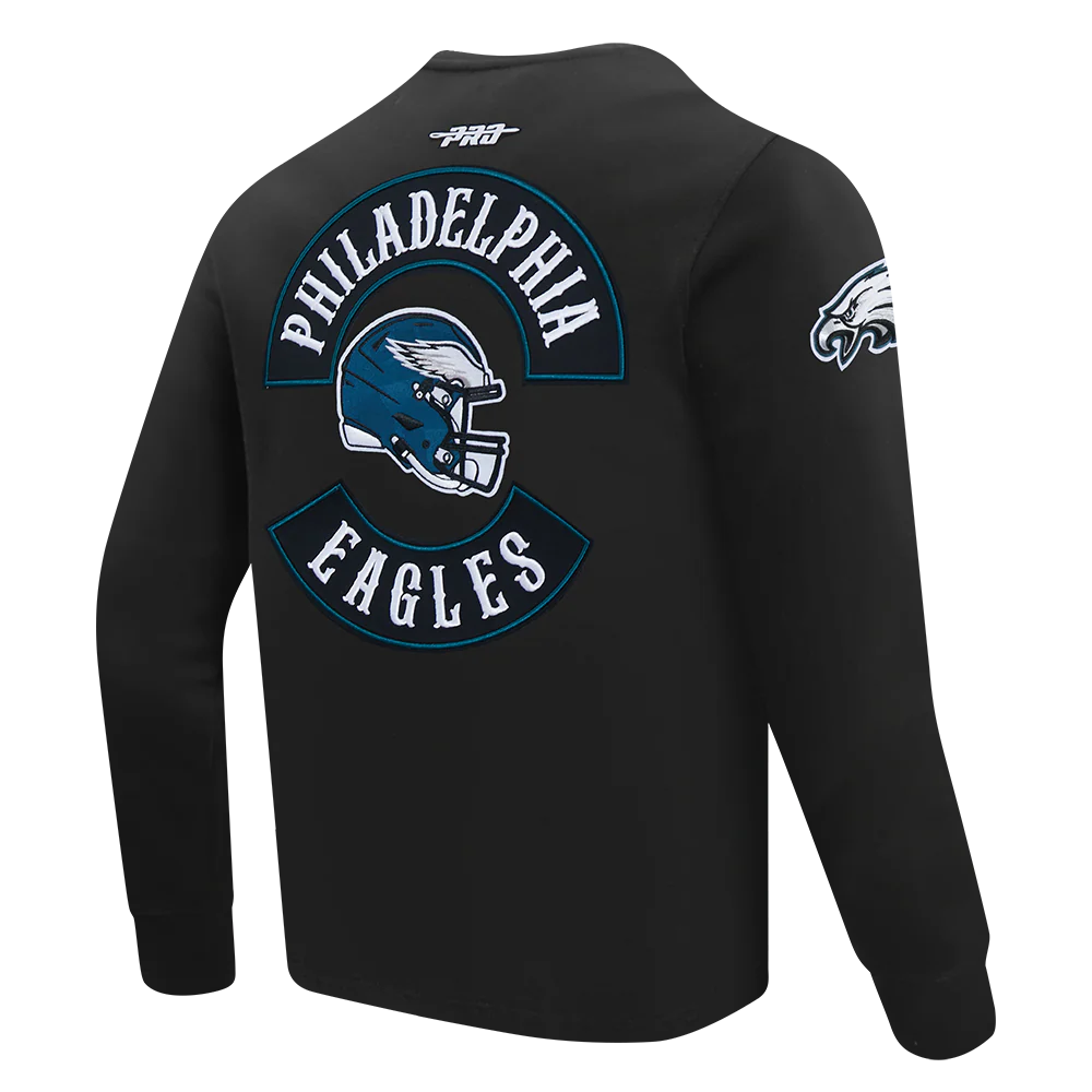 NFL PHILADELPHIA EAGLES BORN FOR SPORT MEN'S FLC CREWNECK (BLACK) - Image 4