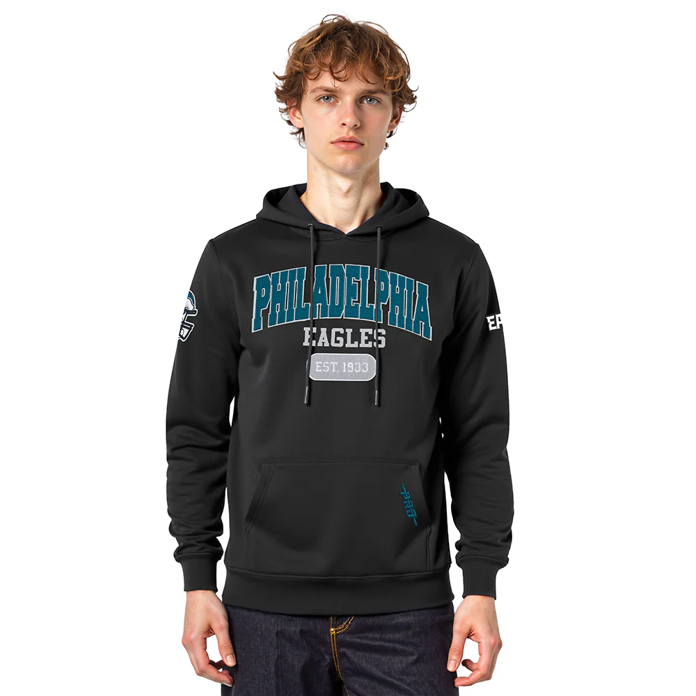 NFL PHILADELPHIA EAGLES CITY ARCH MEN'S FLC PO HOODIE (BLACK)