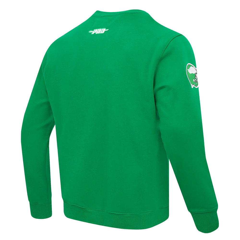 NFL PHILADELPHIA EAGLES RETRO OLD ENGLISH MEN'S CREWNECK (KELLY GREEN) - Image 3