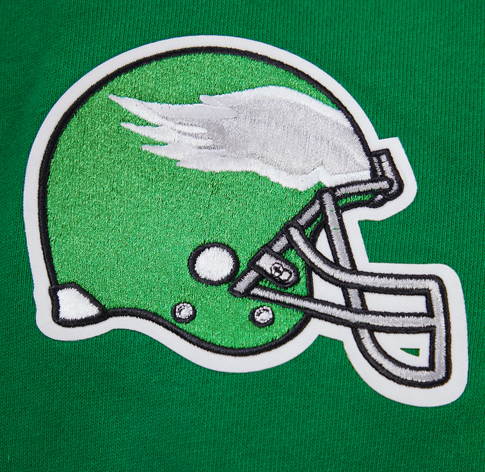 NFL PHILADELPHIA EAGLES RETRO OLD ENGLISH MEN'S PULLOVER HOODIE (KELLY GREEN) - Image 7