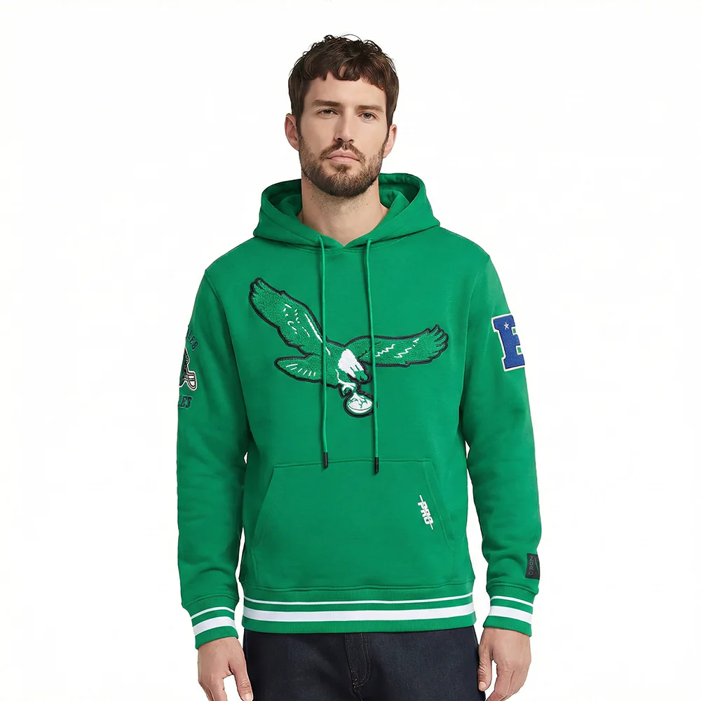 NFL PHILADELPHIA EAGLES RETRO CLASSIC MEN'S PULLOVER HOODIE (KELLY GREEN)