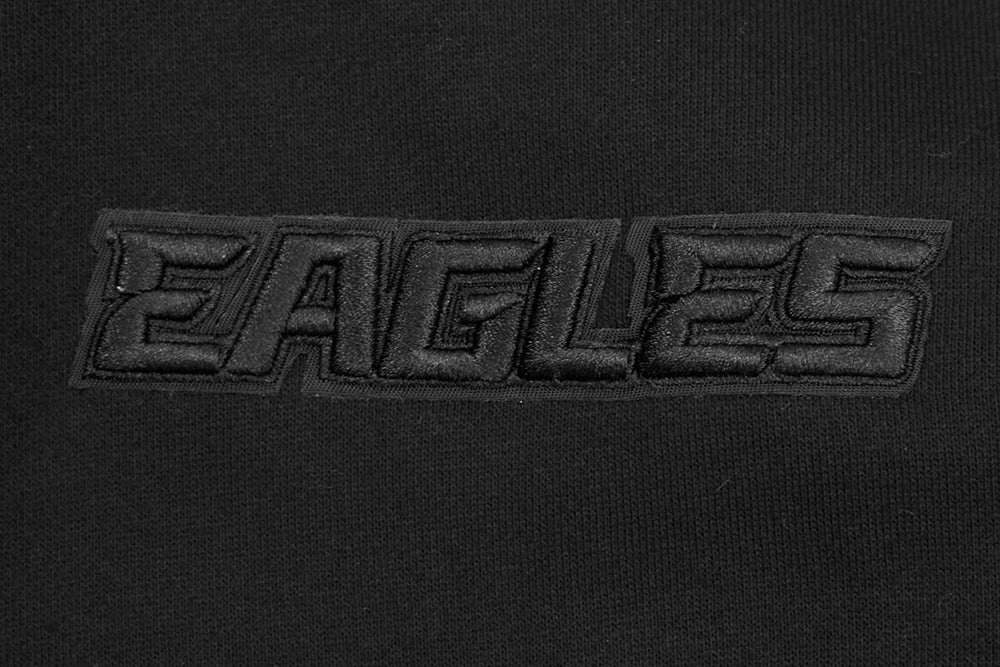 NFL PHILADELPHIA EAGLES NEUTRAL DROP SHOULDER MEN'S PULLOVER HOODIE (BLACK) - Image 7