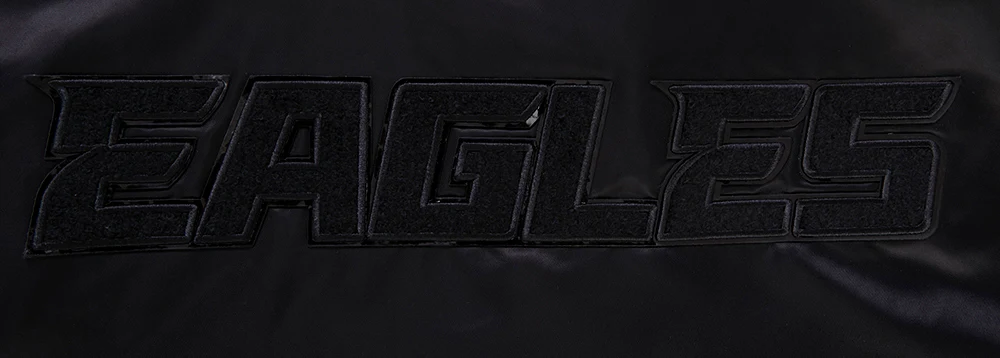 NFL PHILADELPHIA EAGLES TRIPLE BLACK MEN'S SATIN JACKET (TRIPLE BLACK) - Image 8