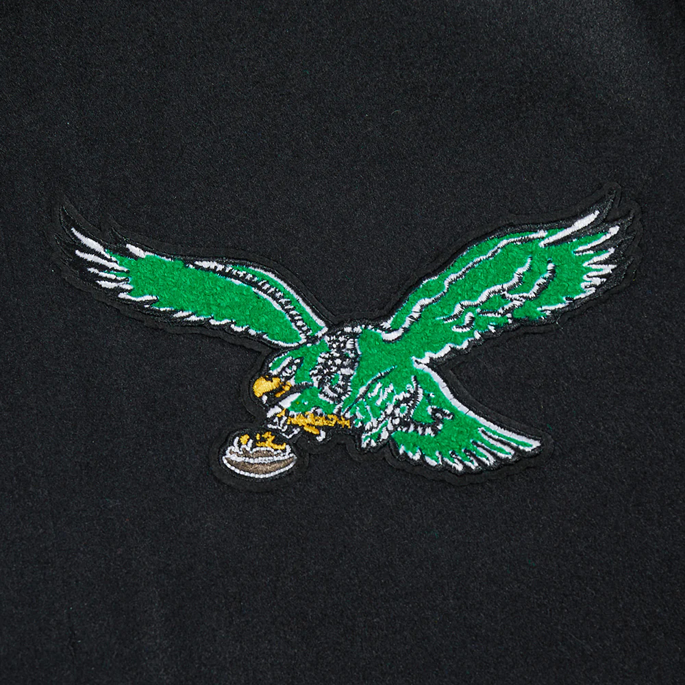 NFL PHILADELPHIA EAGLES BEST OF MEN'S RIB WOOL VARSITY JACKET (BLACK/GREEN) - Image 12