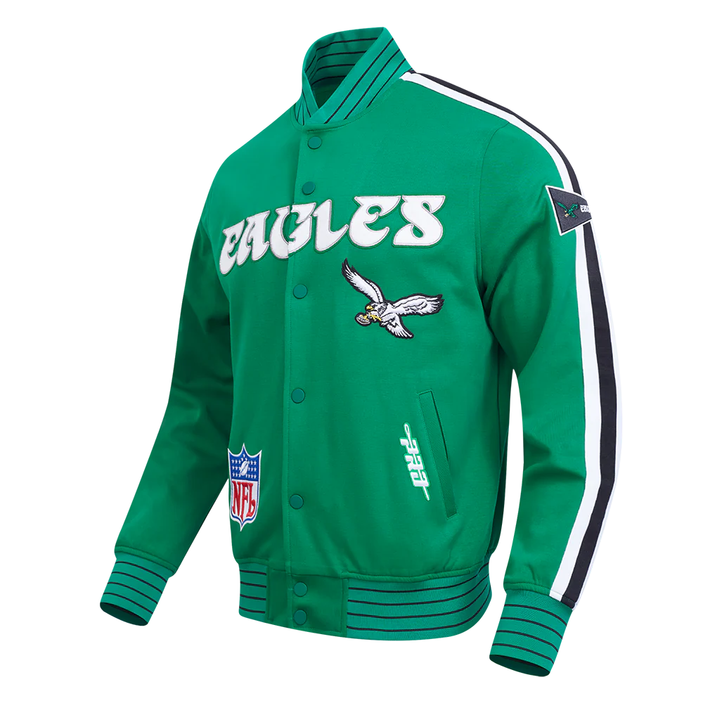 NFL PHILADELPHIA EAGLES PRO GAME DAY RETRO JACKET (KELLY GREEN/WHITE/BLACK) - Image 2