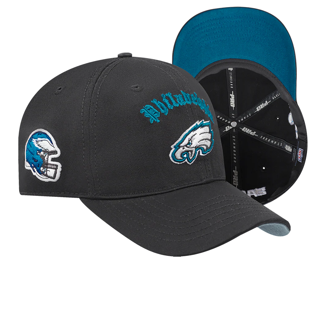 NFL PHILADELPHIA EAGLES OLD ENGLISH MEN'S DAD HAT (BLACK) - Image 7