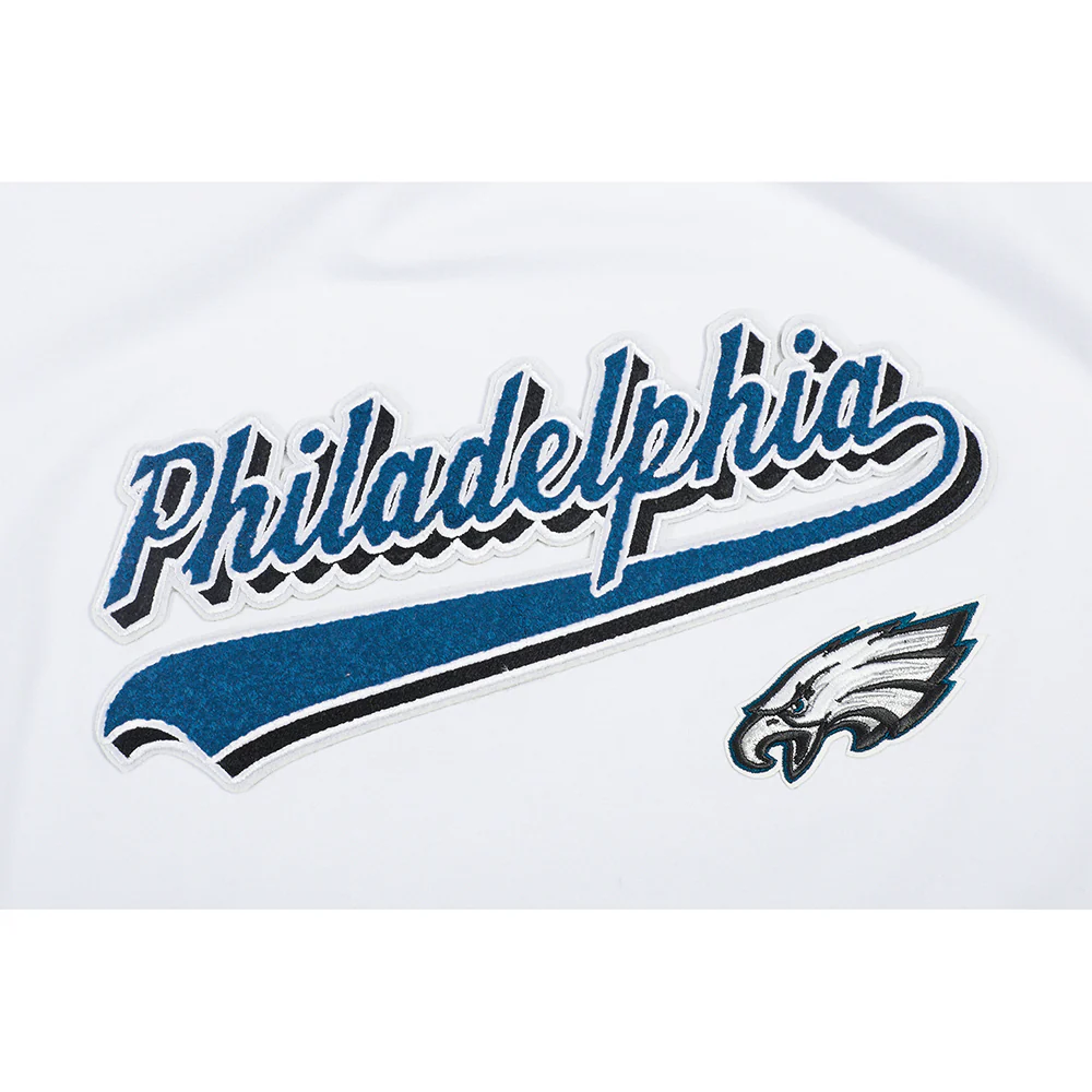NFL PHILADELPHIA EAGLES SCRIPT TAIL WOMEN'S SINGLE JERSEY BOXY TEE (WHITE) - Image 9