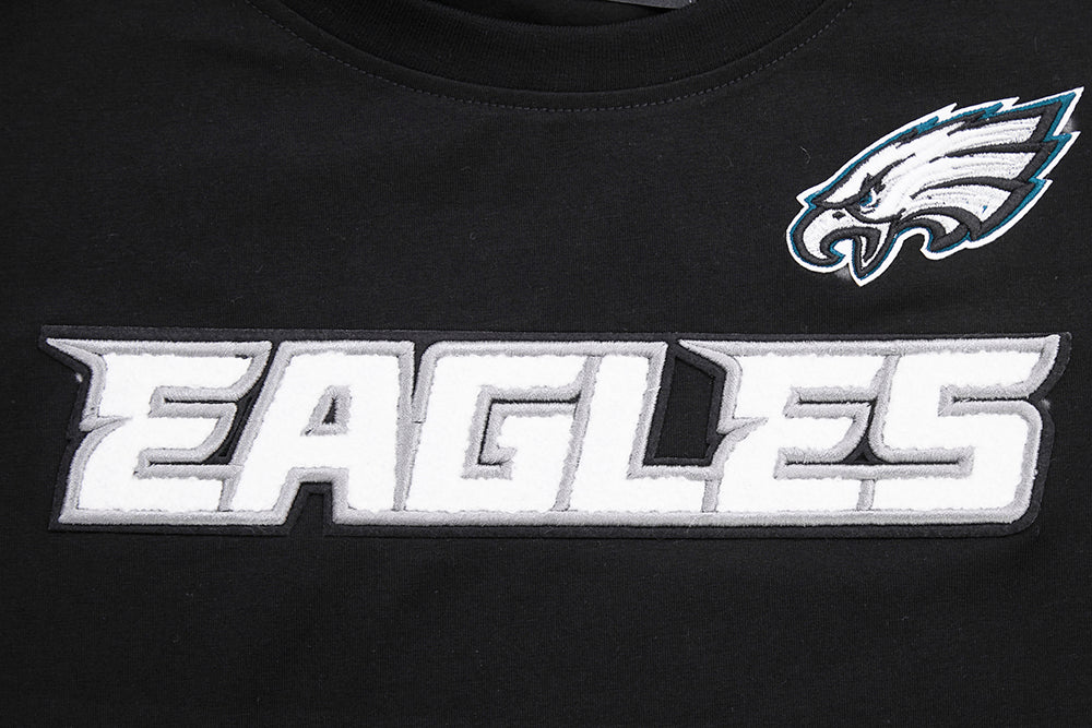 NFL PHILADELPHIA EAGLES CLASSIC SHORT SLEEVE WOMEN'S SINGLE JERSEY SLIM FIT TEE (BLACK) - Image 5