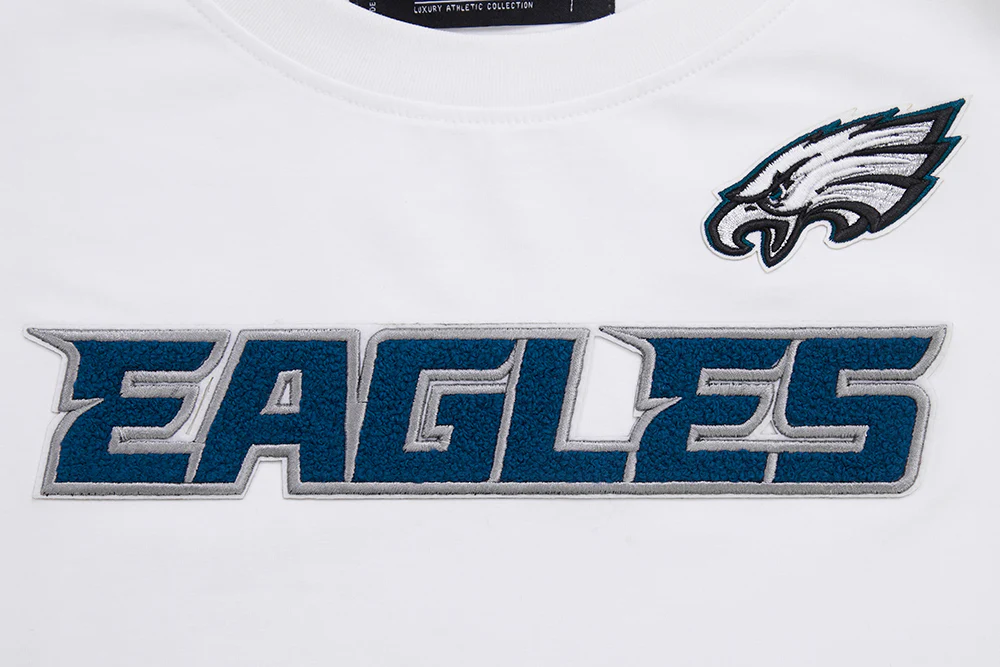 NFL PHILADELPHIA EAGLES CLASSIC SHORT SLEEVE WOMEN'S SINGLE JERSEY SLIM FIT TEE (WHITE) - Image 5