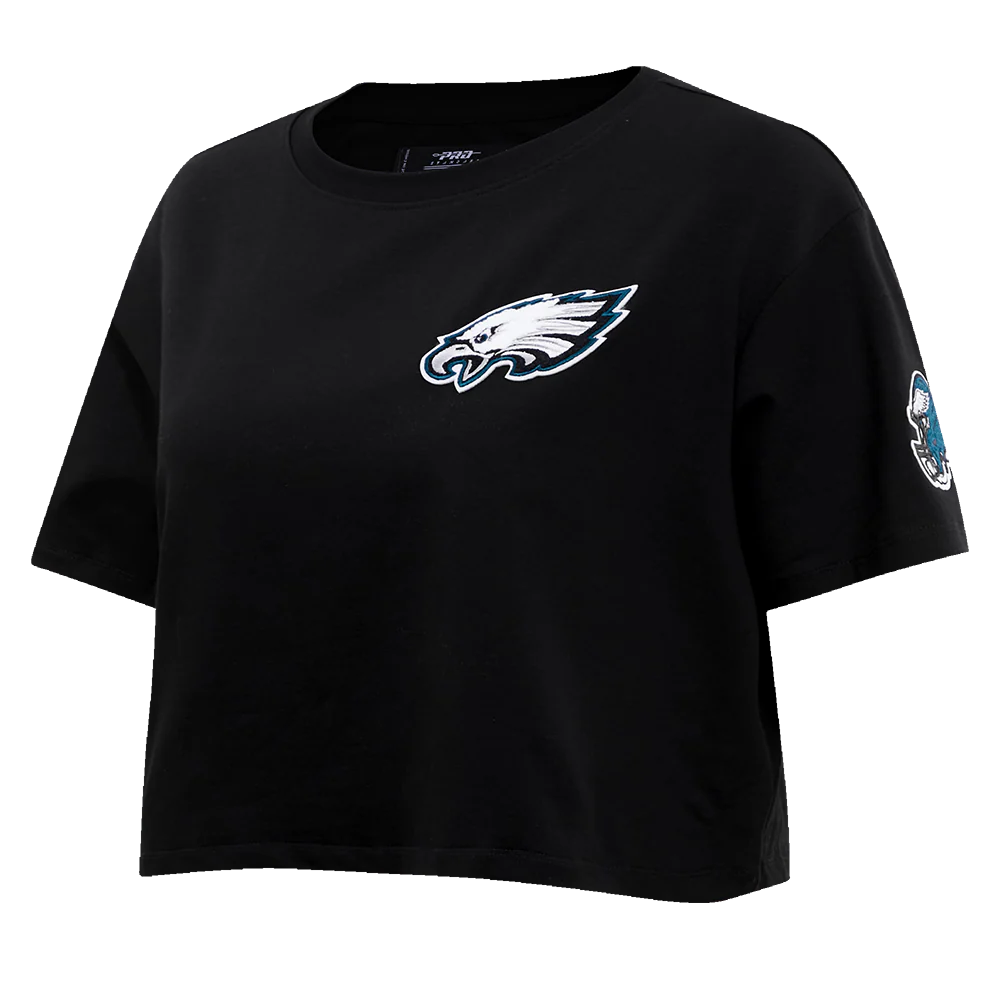 NFL PHILADELPHIA EAGLES CLASSIC WOMEN'S SINGLE JERSEY BOXY TEE (BLACK) - Image 2