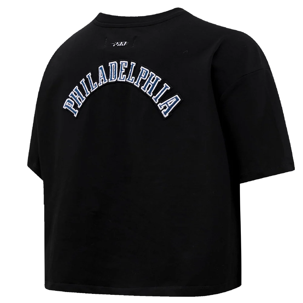 NFL PHILADELPHIA EAGLES CLASSIC WOMEN'S SINGLE JERSEY BOXY TEE (BLACK) - Image 4