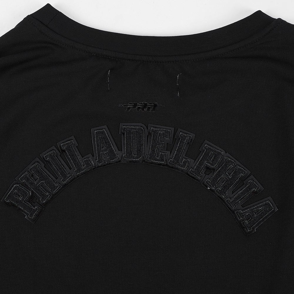 NFL PHILADELPHIA EAGLES TRIPLE BLACK WOMEN'S SINGLE JERSEY BOXY TEE (TRIPLE BLACK) - Image 7