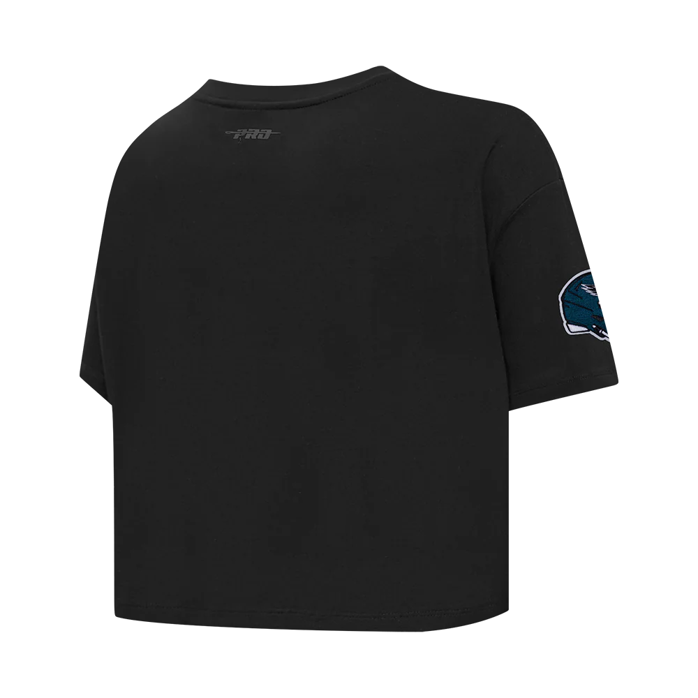 NFL PHILADELPHIA EAGLES MASHUP WOMEN'S BOXY TEE (BLACK) - Image 4