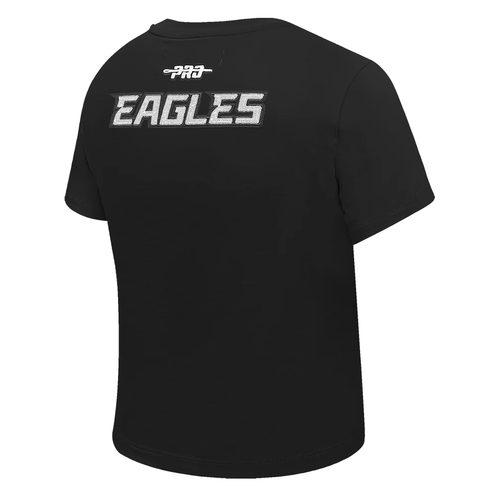 NFL PHILADELPHIA EAGLES GAME DAY CLASSICS WOMEN'S SJ BABY DOLL TEE (BLACK) - Image 4