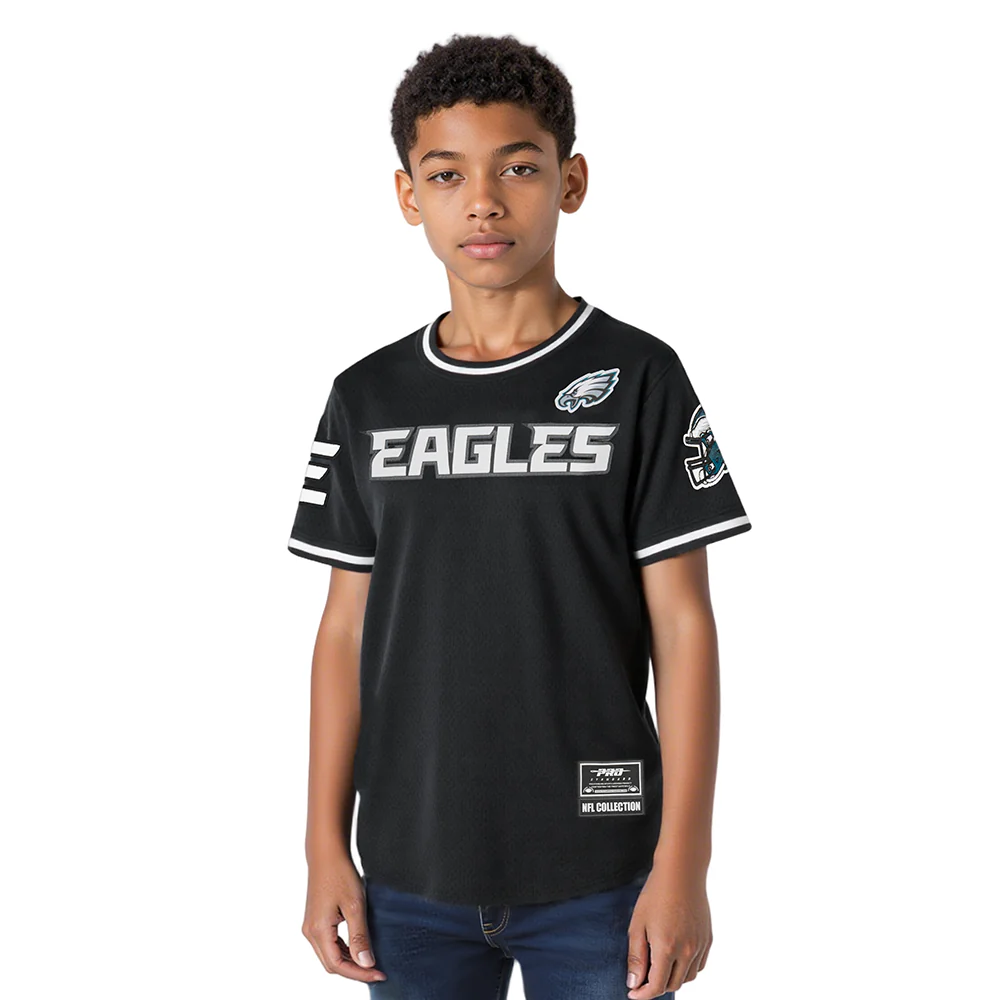 NFL PHILADELPHIA EAGLES CLASSIC BIG BOYS SHORT SLEEVE MESH TEE (BLACK) - Image 11