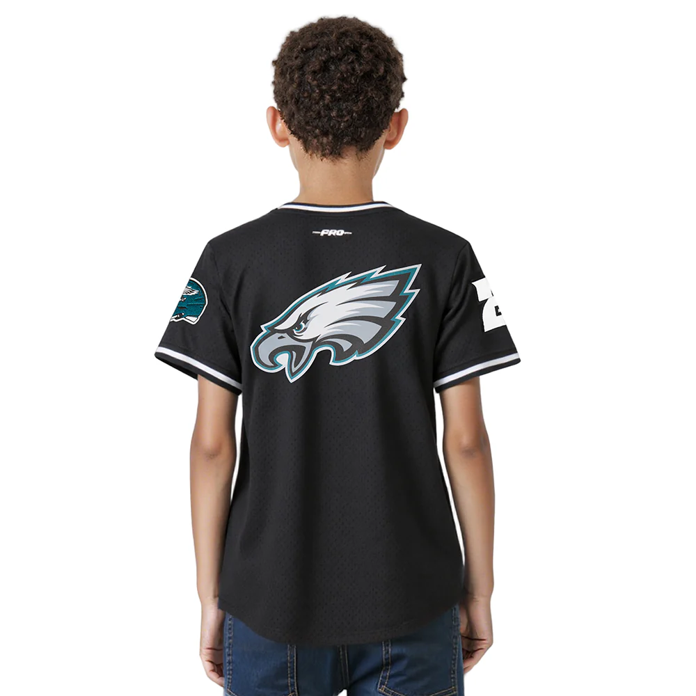 NFL PHILADELPHIA EAGLES CLASSIC BIG BOYS SHORT SLEEVE MESH TEE (BLACK) - Image 2