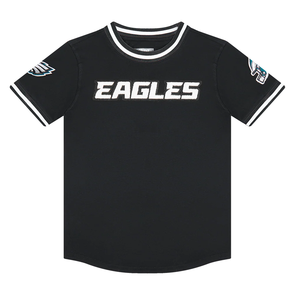 NFL PHILADELPHIA EAGLES CLASSIC BIG BOYS SHORT SLEEVE STRIPED RIB TEE (BLACK) - Image 11