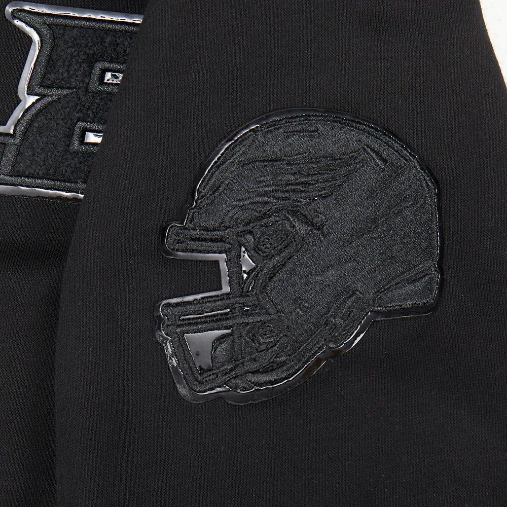 NFL PHILADELPHIA EAGLES TRIPLE BLACK BIG BOYS FLEECE PULLOVER HOODIE (BLACK) - Image 7