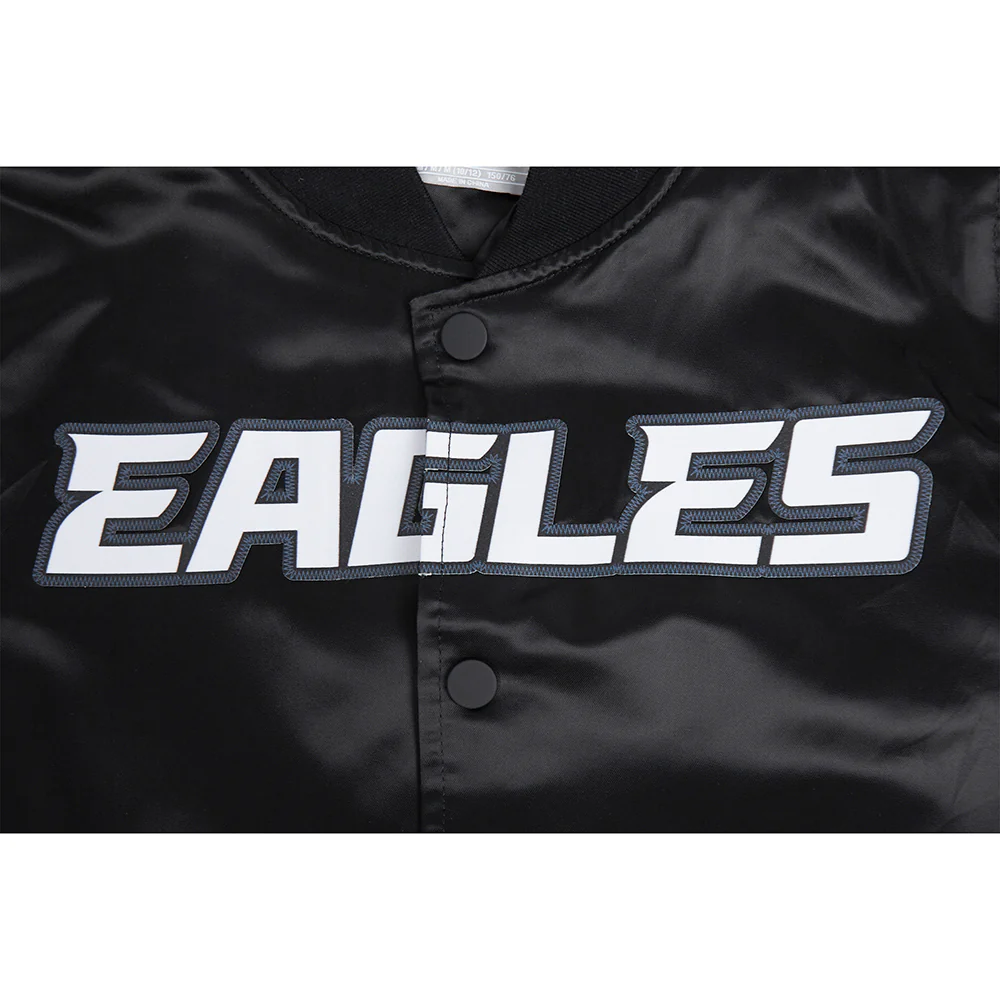 NFL PHILADELPHIA EAGLES CLASSIC BIG BOYS SATIN JACKET (BLACK) - Image 7