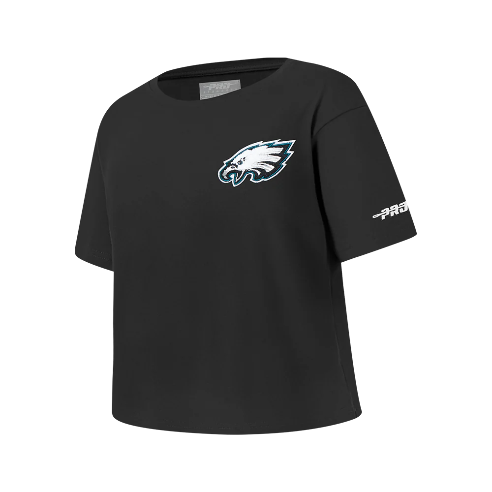 NFL PHILADELPHIA EAGLES CLASSIC BIG GIRLS SHORT SLEEVE BOXY TEE (BLACK) - Image 2