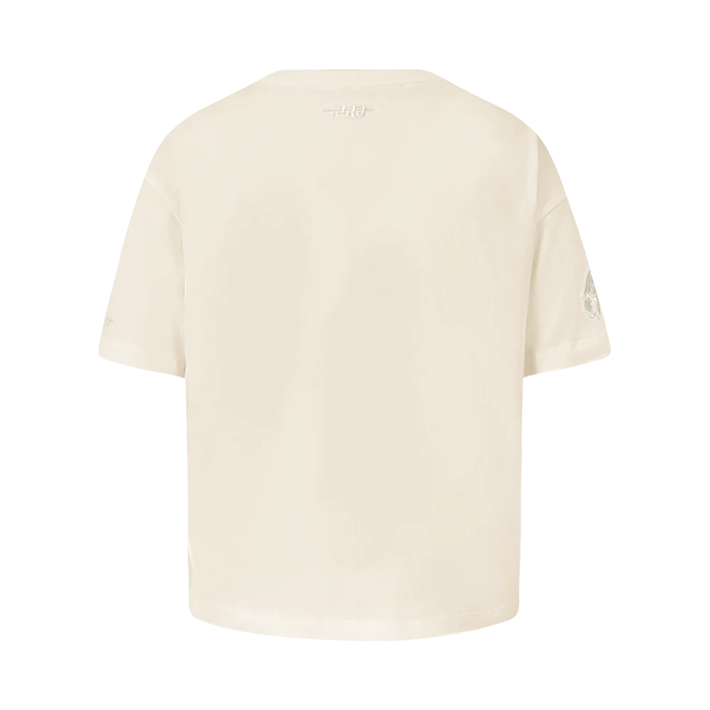 NFL PHILADELPHIA EAGLES NEUTRAL BIG GIRLS SHORT SLEEVE BOXY TEE (EGGSHELL) - Image 3