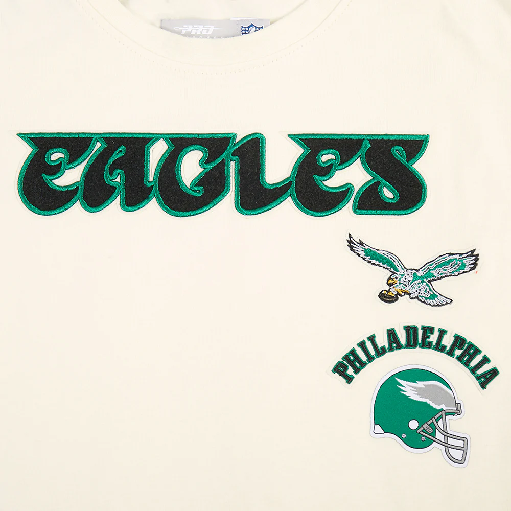 NFL PHILADELPHIA EAGLES RETRO CLASSICS BIG GIRL'S SS BOXY TEE (EGGSHELL) - Image 5