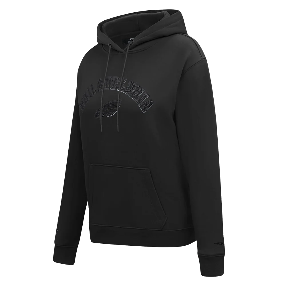 NFL PHILADELPHIA EAGLES TRIPLE BLACK WOMEN'S FLEECE PULLOVER HOODIE (TRIPLE BLACK WOMEN'S) - Image 2